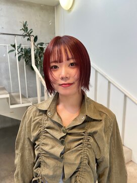 アクアオモテサンドウ(ACQUA omotesando) ☆韓国レイヤーカットブリーチなしボルドーチェリーカシスレッド