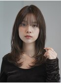 ミディアムレイヤー・ボブ/絶壁解消/20代/30代/長め