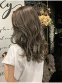細ハイライトのシフォンブラウン