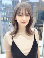簡単くびれヘア×モカベージュ＋小顔前髪