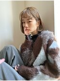 柔らかベージュ×お洒落ボブ