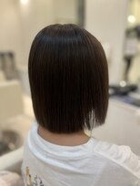シャルム バイ アローズ 久留米店(CHARM BY AROSE)&nbsp;結べるボブ20代30代40代ナチュラルブラウン切りっぱなしボブ