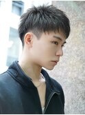 メンズヘアツーブロック刈り上げ 【ナチュラル束間ショート】