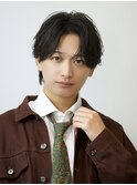 ニュアンスセンターパート コンマバング 黒髪 韓流ヘア