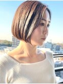 ショートヘアショートボブ縮毛矯正白髪ぼかし表参道青山30代