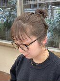 ブリーチなしダブルカラーオリーブベージュ春カラー透明感カラー