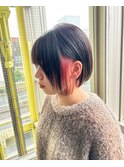 インナーカラーレッドカラーハイトーン