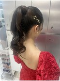 【新宿駅/新宿三丁目/ヘアセット/ポニーテール/結婚式ヘア】