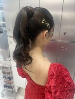 【新宿駅/新宿三丁目/ヘアセット/ポニーテール/結婚式ヘア】