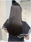 艶感ゼロアルカリストレート×透明グレージュカラー