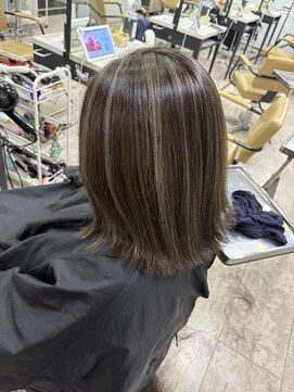 アジールヘア 所沢プロペ通り店(agir hair) ハイライトカラーミルクティー夏ケアブリーチレイヤー所沢韓国