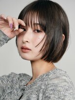 エリマ 横浜西口(elima)&nbsp;横浜西口レイヤーボブショコラベージュ丸みショートボブ前髪あり