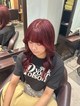 スウィープ 札幌大通(sweep) 艶感チェリーレッド◎大人可愛い韓国ヘア