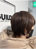 丸みショート×ツヤブラウン