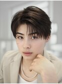 ショートセンターパートメンズパーマニュアンスフェザー仙台