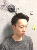 アップバング七三ショートヘア<メンズ/浜松町/理容室/ヒロ銀座>