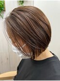 #ハイライト#切りっぱなしボブ#髪質改善#レルミス