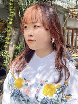 ラミエバイメルト 下北沢(lamie by melt) 毛利/インナーカラー フェイスフレーミング オレンジ　暖色ヘア