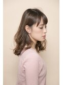 グレージュカラー/シルキーベージュ/斜めバング/秋葉原