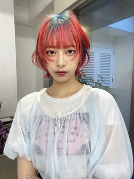 レコ 渋谷(LECO) ブルー×ネオンピンクのウルフ