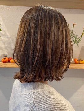 ミルヘアデザイン(mil hair design) 外はねボブ　きりっぱなし　韓国風　髪質改善トリートメント