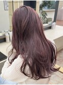 ブリーチなしダブルカラー カシスピンク くすみピンクベージュ
