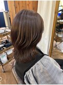 くびれレイヤーミイディアム春カラートレンドカラー30代40代