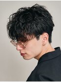 銀座フェザーパーマシャドウパーマニュアンスパーマメンズ前下り