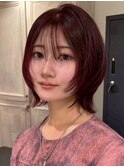 ミニウルフ/チェリーブラウン/デジタルパーマ