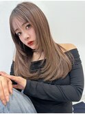 くすみベージュマロンベージュホワイトブロンド細めハイライト