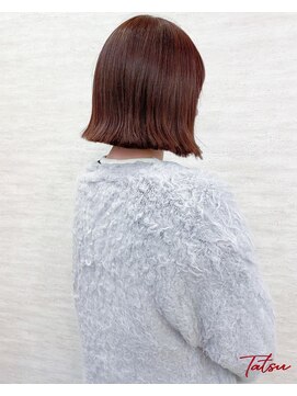 ネウィ 大分中央町店(newi) 透け感ピンクブラウンの柔らかボブ