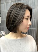 栄顔まわりレイヤー内巻きボブ
