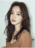 韓国ハッシュカット×大人ショコラベージュカーテンバング