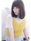 透明感バング【mignon】ハネ感バイオレットアッシュミディアム
