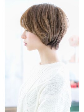 ミック ヘアアンドビューティー 大山店(miq Hair&Beauty) ココアブラウン暖色系カラー前下がりマッシュウルフb