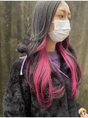 ビビッとピンクのインナーカラー