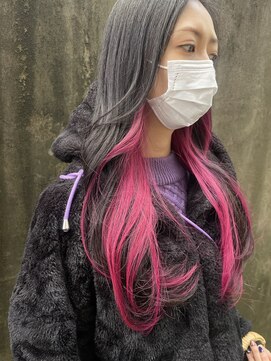 ロッソ 西荻窪(ROSSO) ビビッとピンクのインナーカラー