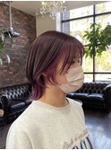 ウルフカット/ピンクバイオレット/インナーカラー
