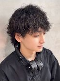 波巻きパーマメンズパーマメンズヘアツーブロックツイストパーマ