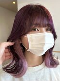 purple × white pink【ブリーチオンカラー】