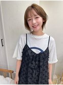 韓国風 ナチュラル Aラインの甘辛ショートボブ