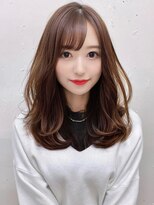 ミラリー トウキョウ(Mirareee Tokyo)&nbsp;大人ゆるふわミディ流れる前髪パーマベージュカラー