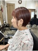 マッシュショート/アッシュカラー/シースルバング/大人ボブ