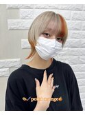 オレンジ×ホワイトベージュのショート・ウルフ☆