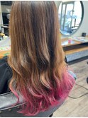 おしゃれな大人のグラデーションカラー ピンクカラー 韓国