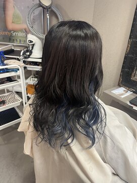 リファイン 羽村店 ブルーグレージュ/ダークグレー/インナーカラー/大人かわいい