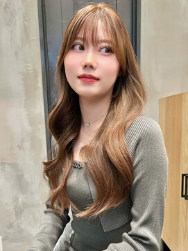 アンフィニー 仙台(ANFINI) 仙台髪質改善縮毛矯正韓国デジタルパーマチェリーブラウン前髪