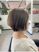 大人ショート艶カラー白髪ぼかしハイライト30代40代50代