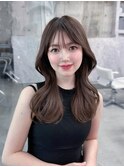 黒髪ボブルフネビージュ小顔ワンレン顔まわり韓国レイヤーカット