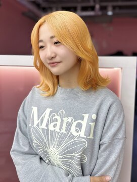 ダズリングディア(Dazzling Deer) オレンジ/ペールオレンジ/オレンジベージュ/ボブ/大人ボブ